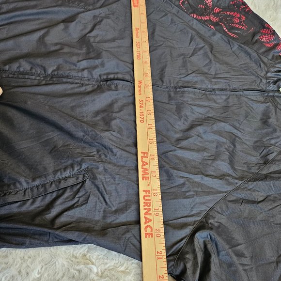 Adidas Climaproof Women's Black and Pink Floral Full Zip Track Running Jacket L - Picture 4 of 8